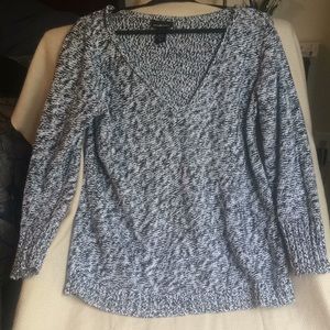 Black and white v neck